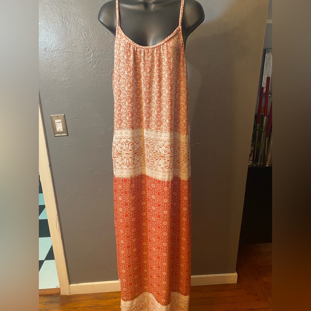 Knox Rose braided spaghetti strap tiered maxi dress